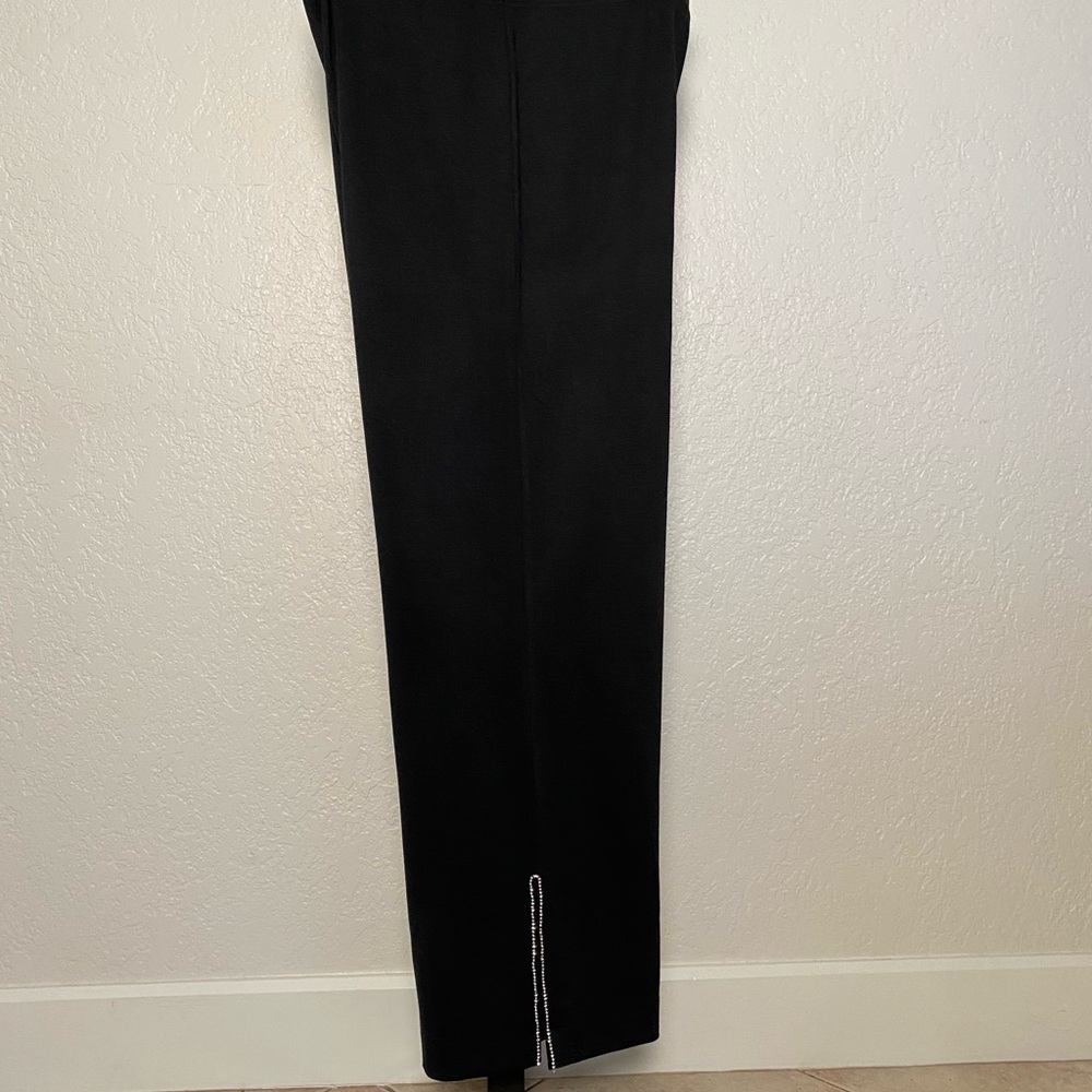 Thick Black Pants with Rhinestone Detail